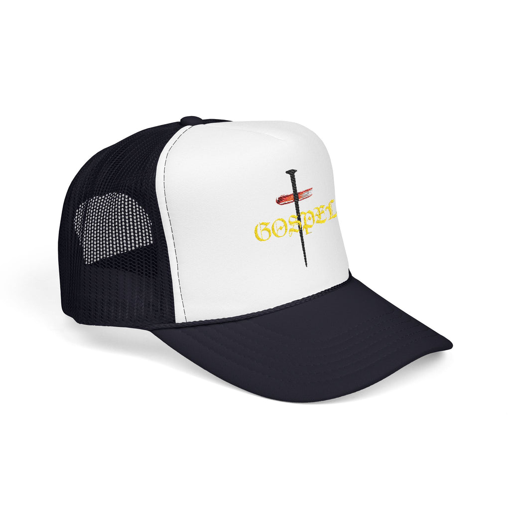 Gospel Cross Trucker Hat — Christian Foam Mesh Cap