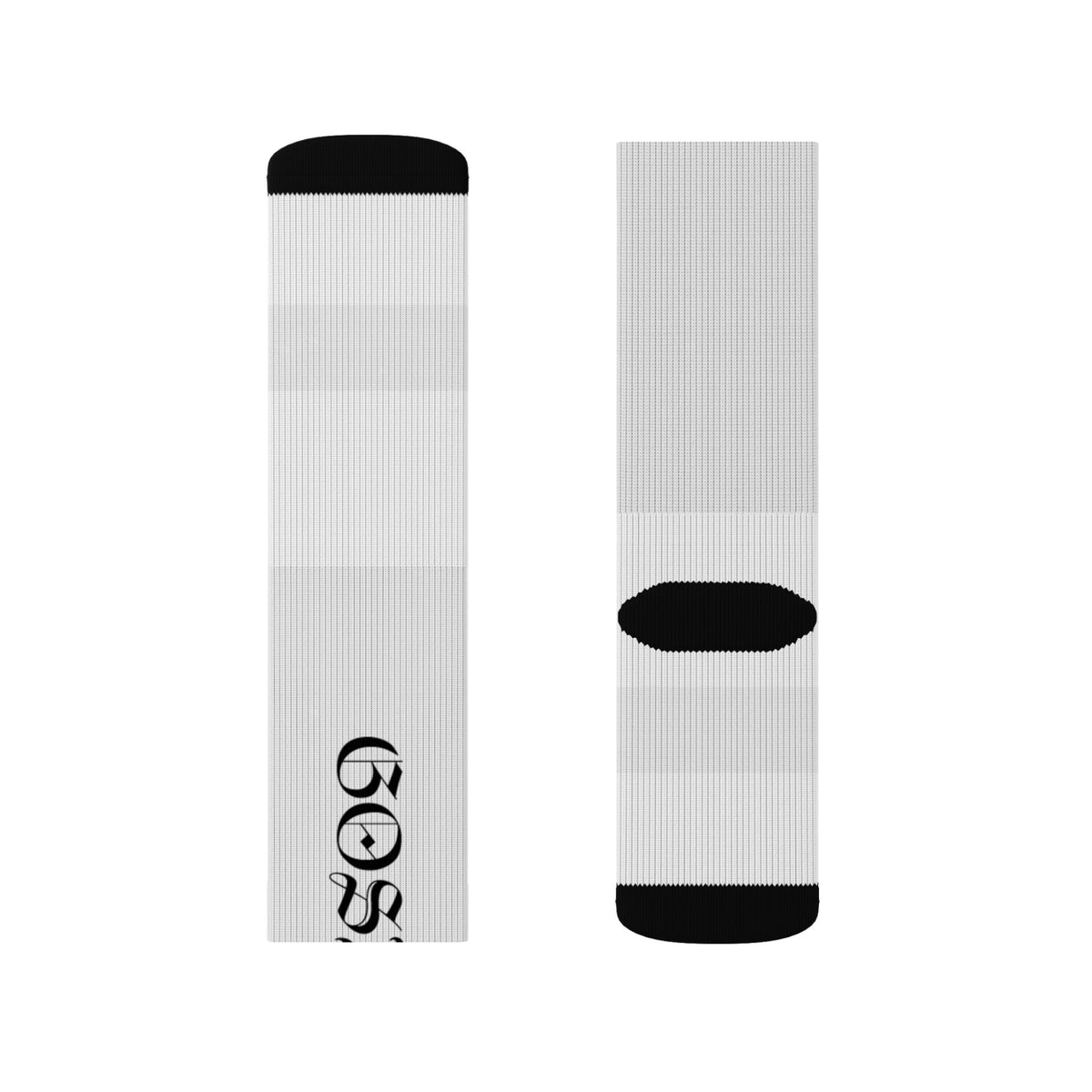 Cross & Script Sublimation Socks — Faith-Inspired Crew Socks with 'GOD BLESS' Text