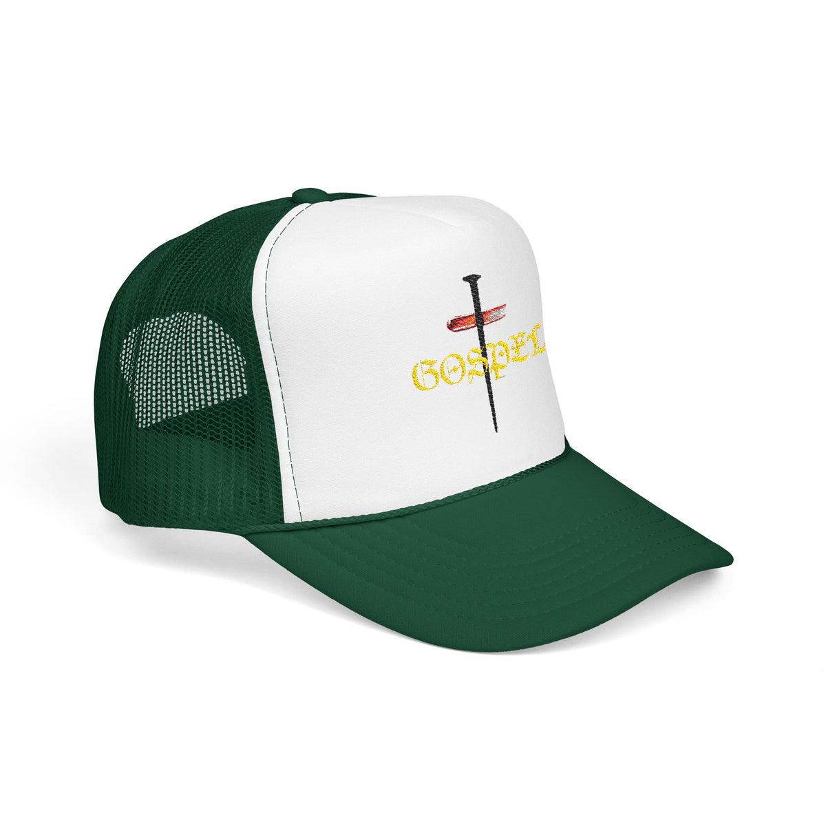 Gospel Cross Trucker Hat — Christian Foam Mesh Cap
