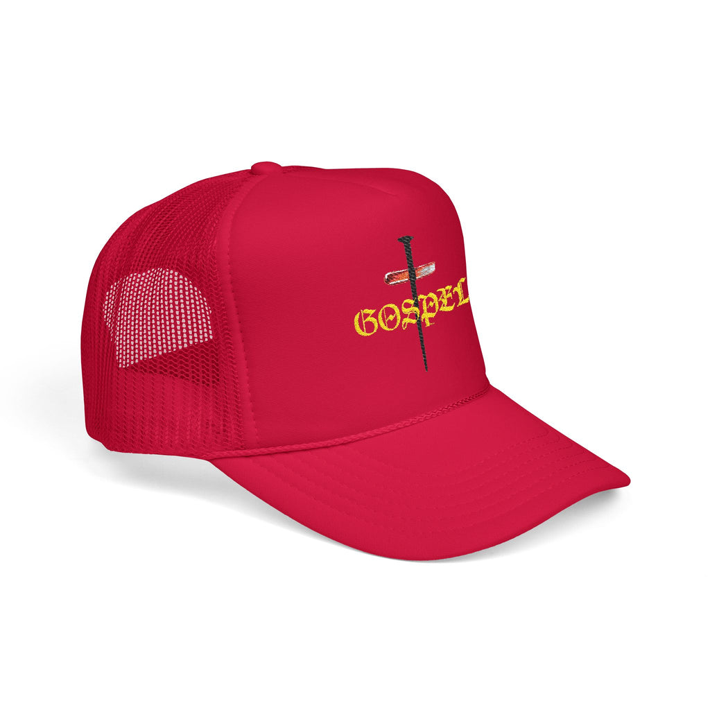 Gospel Cross Trucker Hat — Christian Foam Mesh Cap