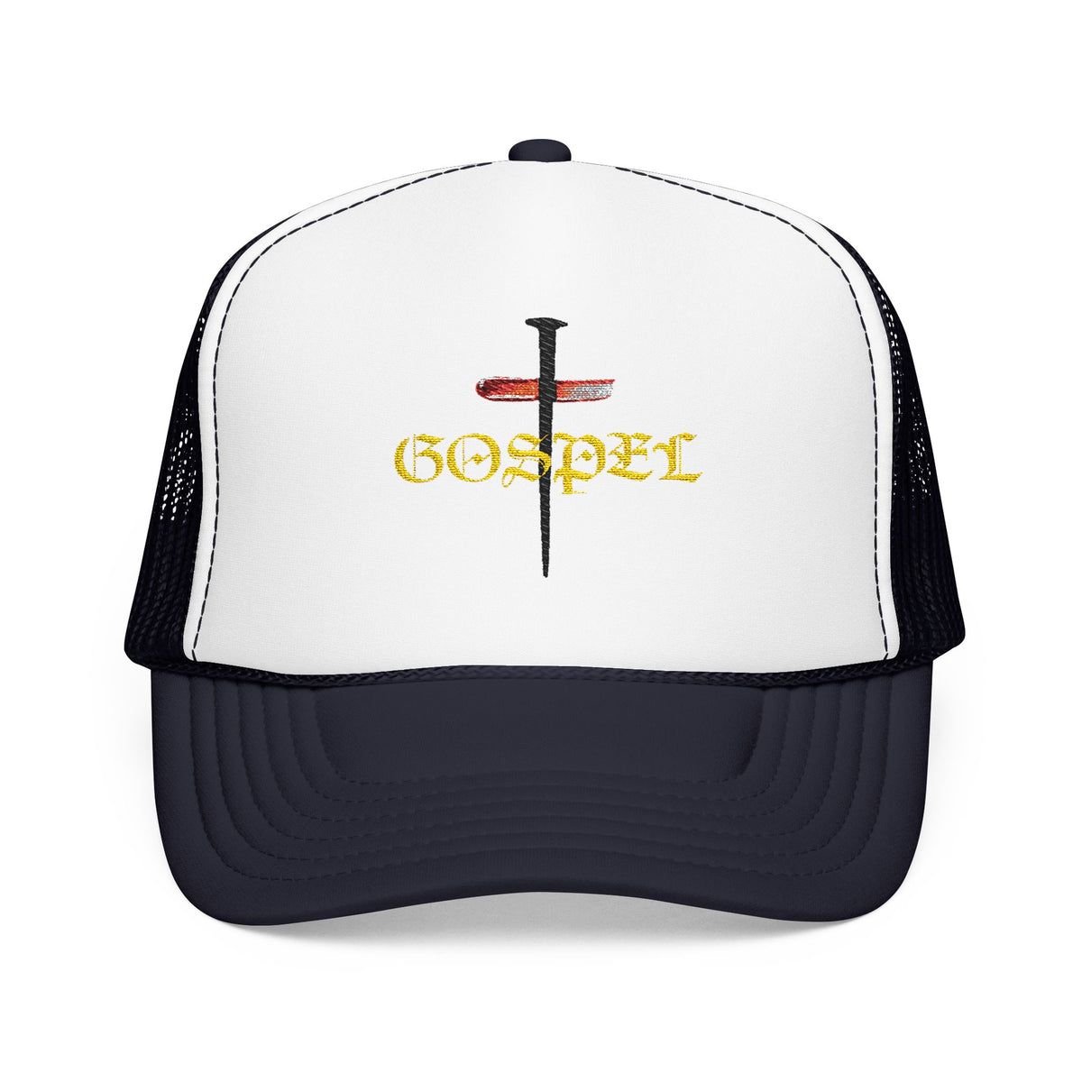 Gospel Cross Trucker Hat — Christian Foam Mesh Cap