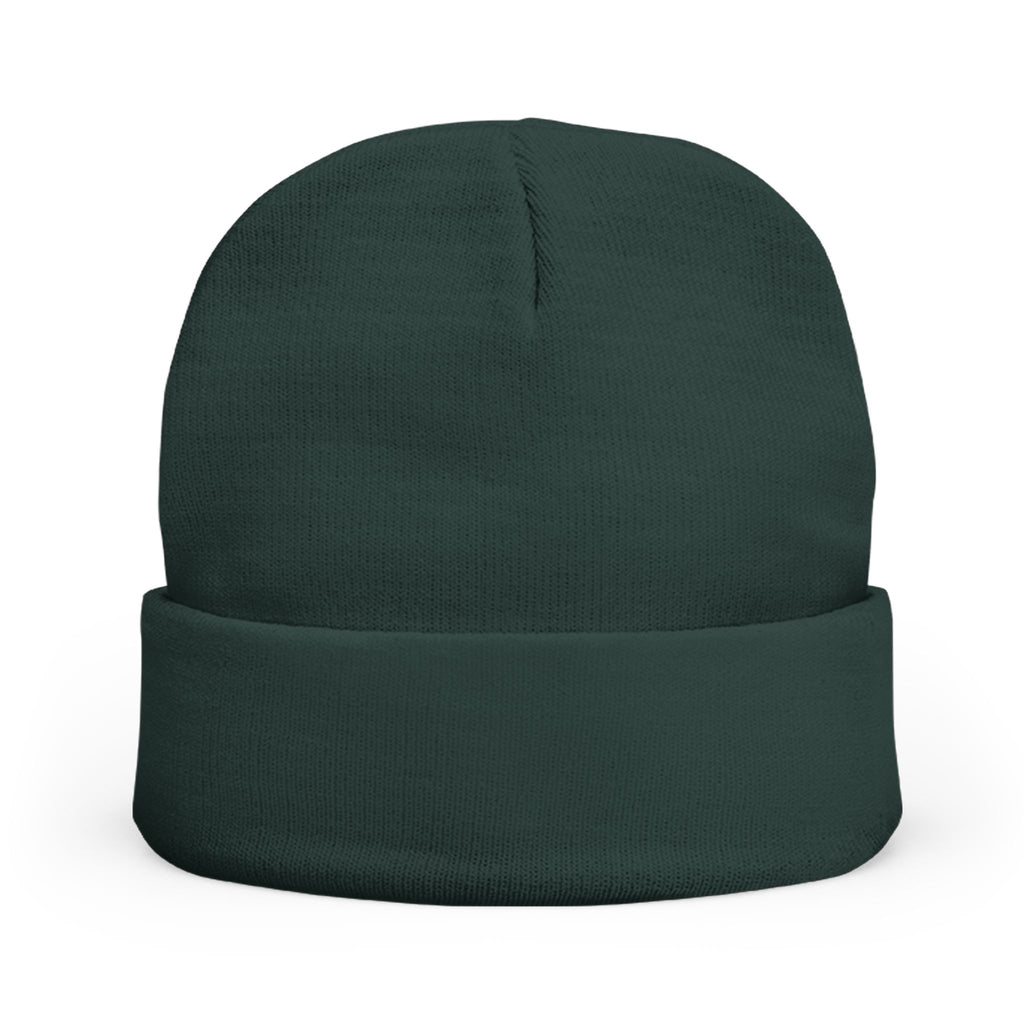 Embroidered Gold Eagle Knit Beanie — Cozy Winter Hat with Metallic Bird Design