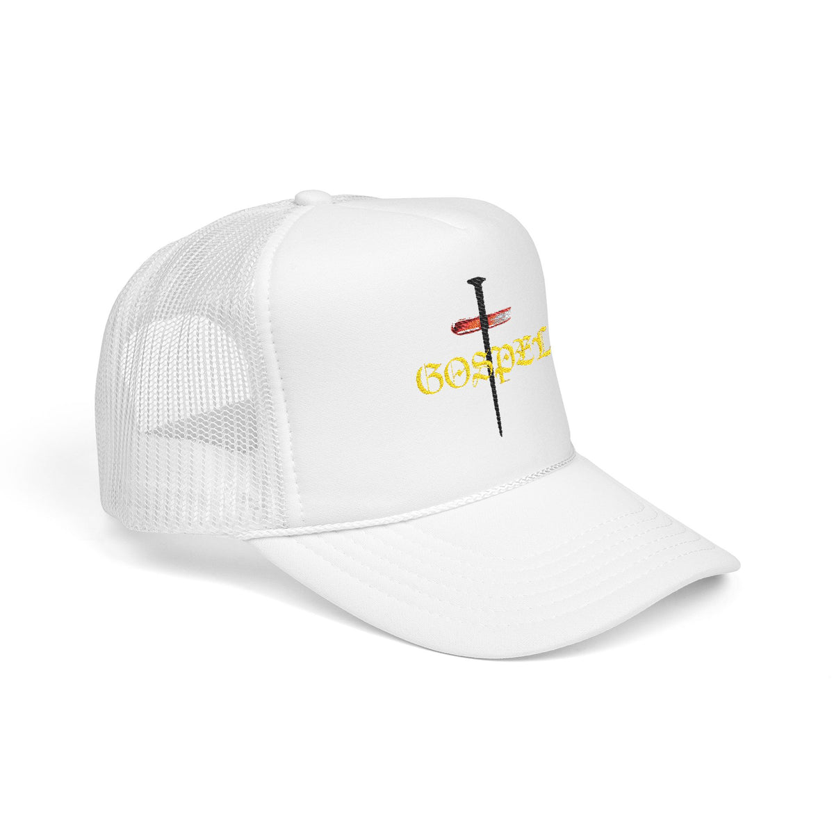 Gospel Cross Trucker Hat — Christian Foam Mesh Cap