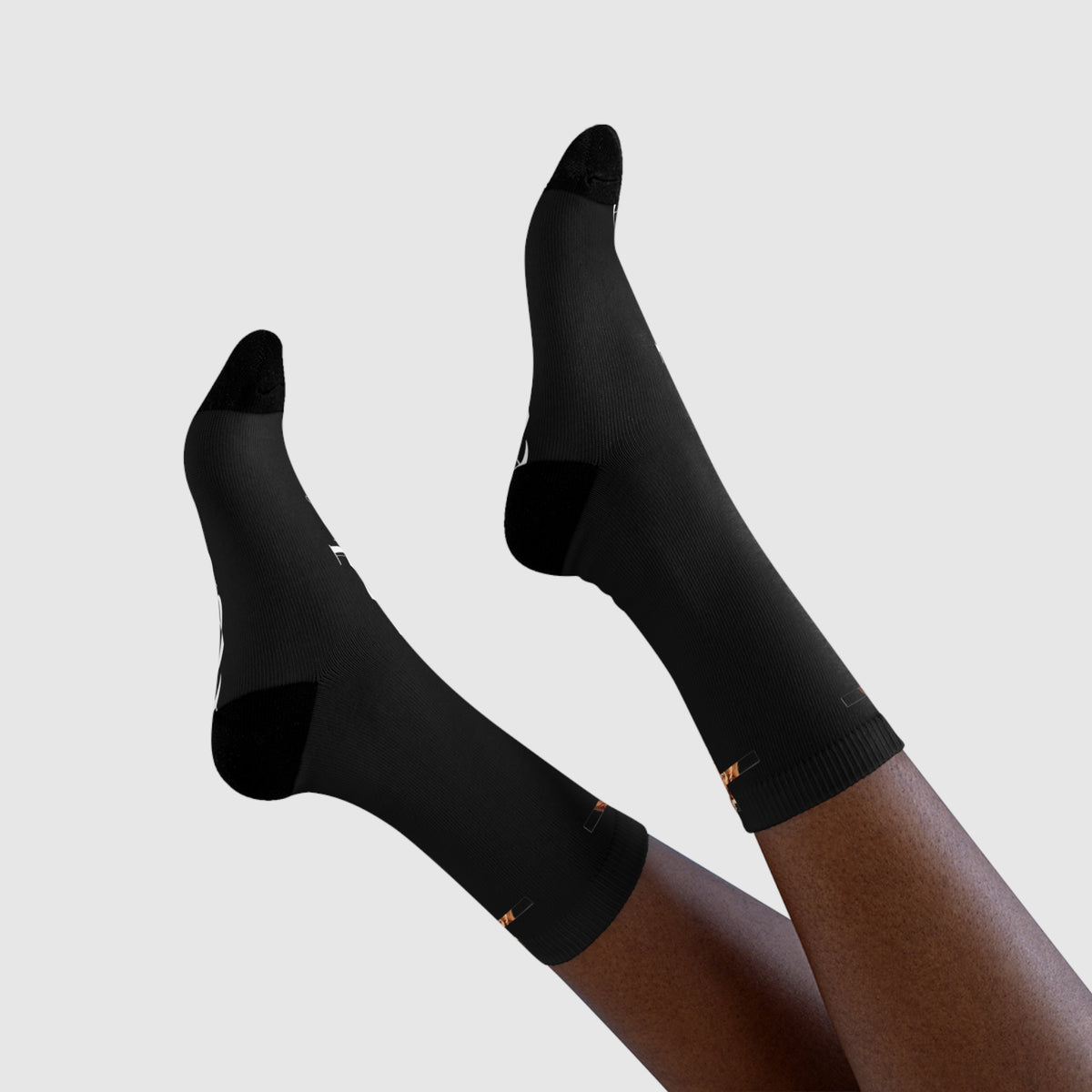 Gospel Cross Sublimation Crew Socks — Christian Faith Black Socks