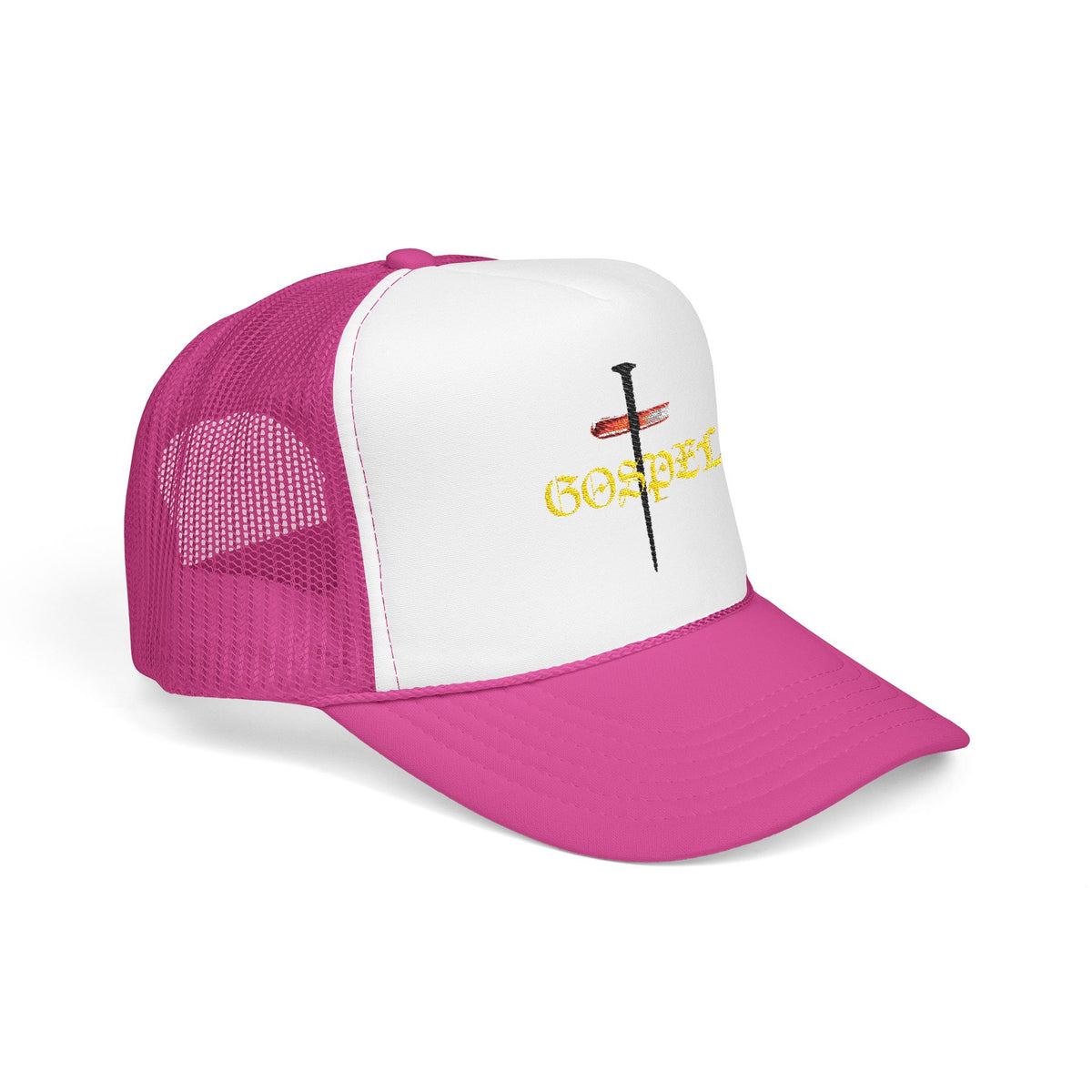 Gospel Cross Trucker Hat — Christian Foam Mesh Cap
