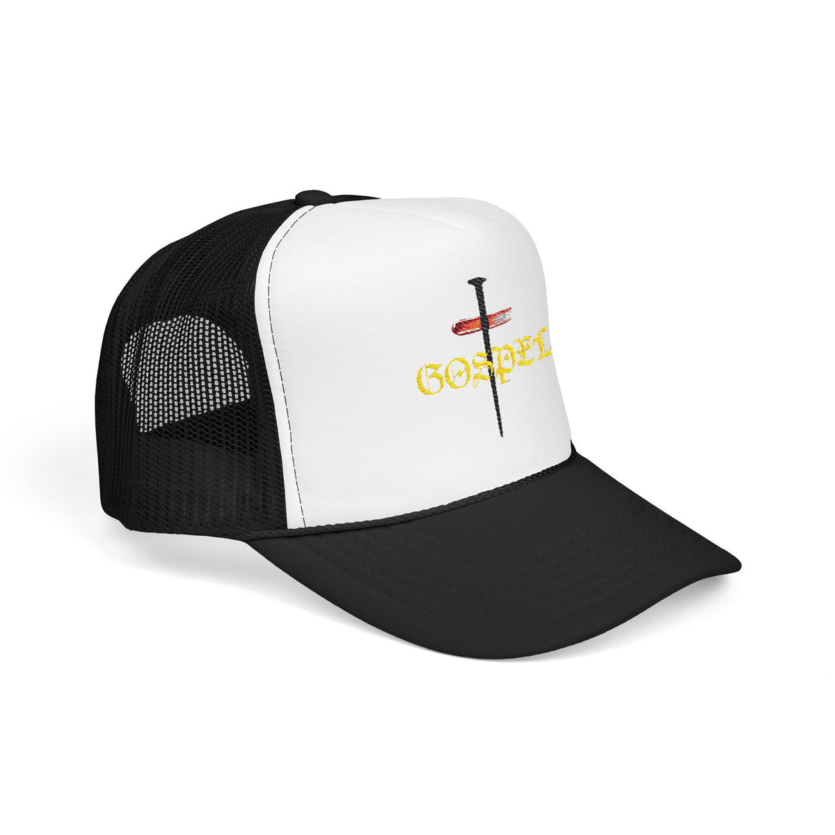 Gospel Cross Trucker Hat — Christian Foam Mesh Cap