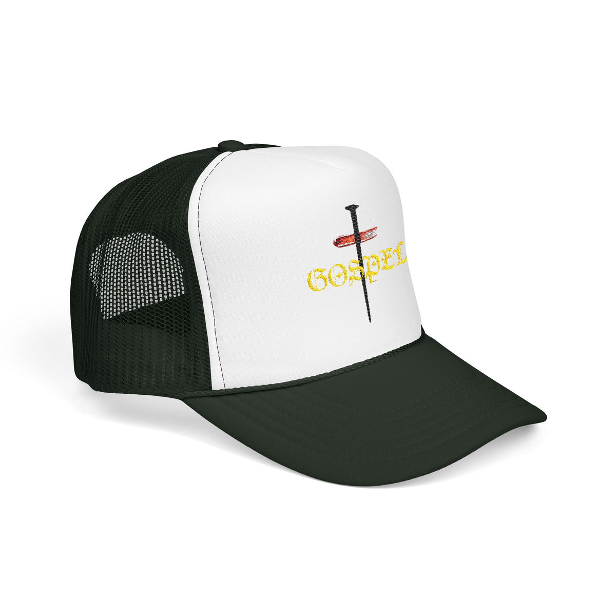 Gospel Cross Trucker Hat — Christian Foam Mesh Cap