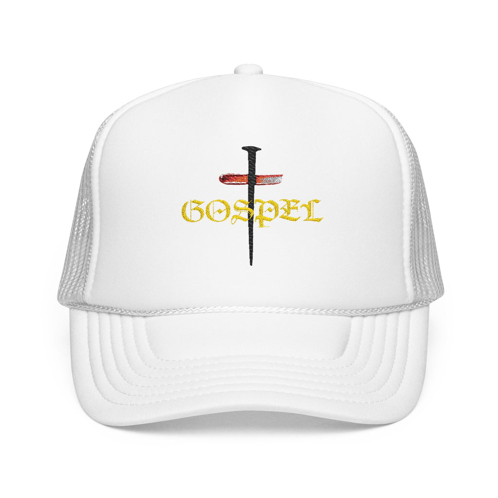 Gospel Cross Trucker Hat — Christian Foam Mesh Cap