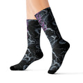 Marble Lightning Socks — Black Electric Sublimation Crew Socks