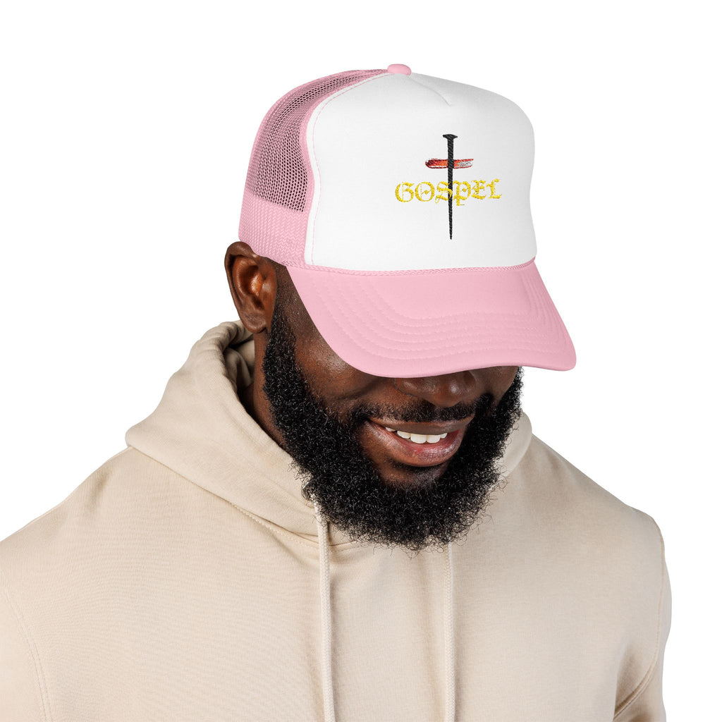 Gospel Cross Trucker Hat — Christian Foam Mesh Cap