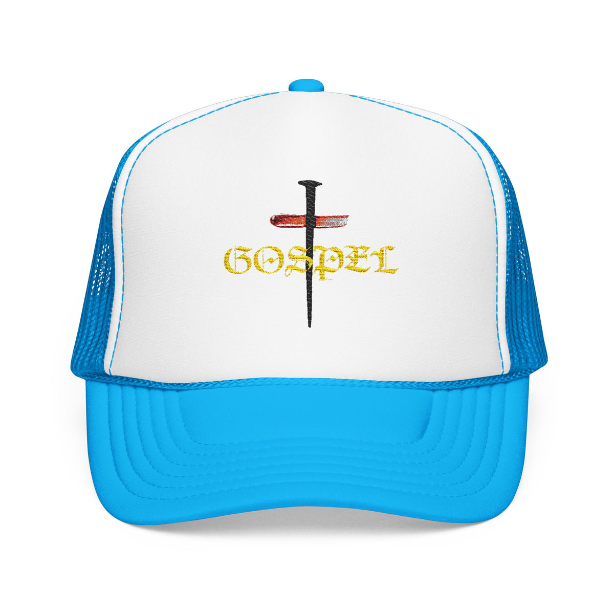 Gospel Cross Trucker Hat — Christian Foam Mesh Cap