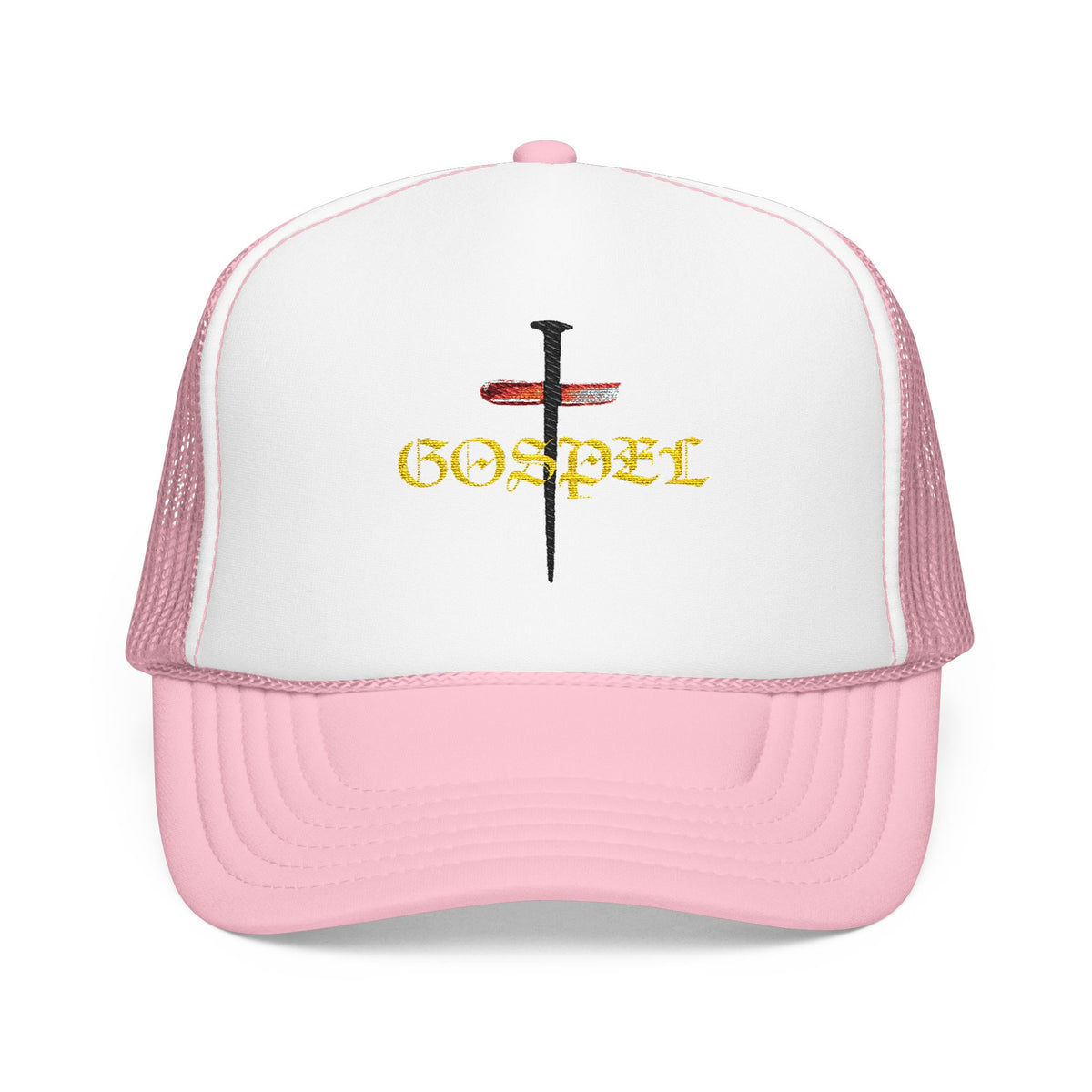 Gospel Cross Trucker Hat — Christian Foam Mesh Cap
