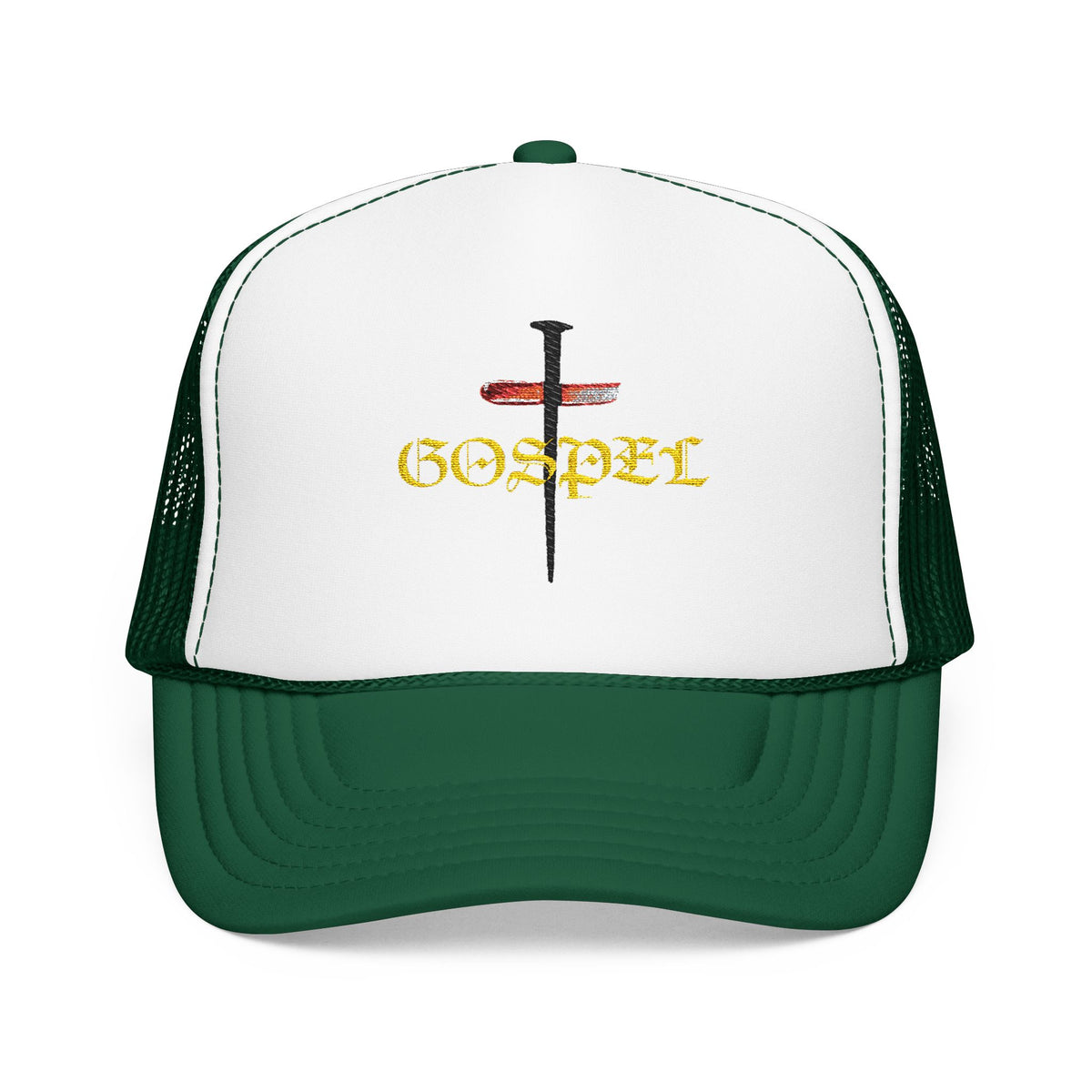Gospel Cross Trucker Hat — Christian Foam Mesh Cap