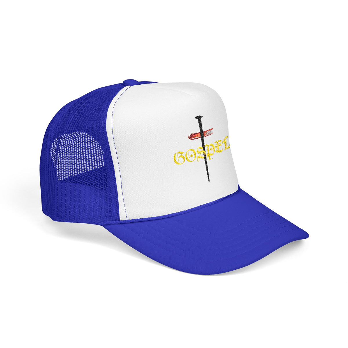 Gospel Cross Trucker Hat — Christian Foam Mesh Cap