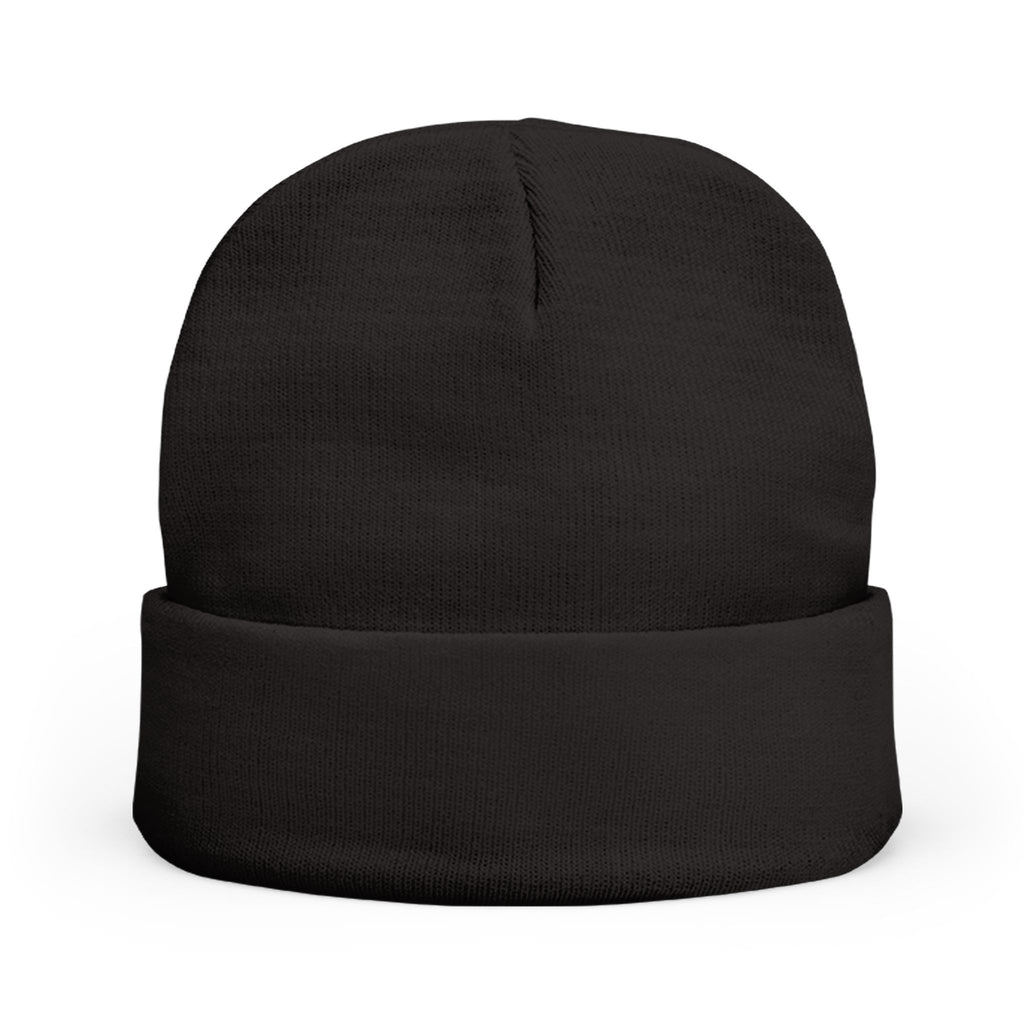 Embroidered Gold Eagle Knit Beanie — Cozy Winter Hat with Metallic Bird Design